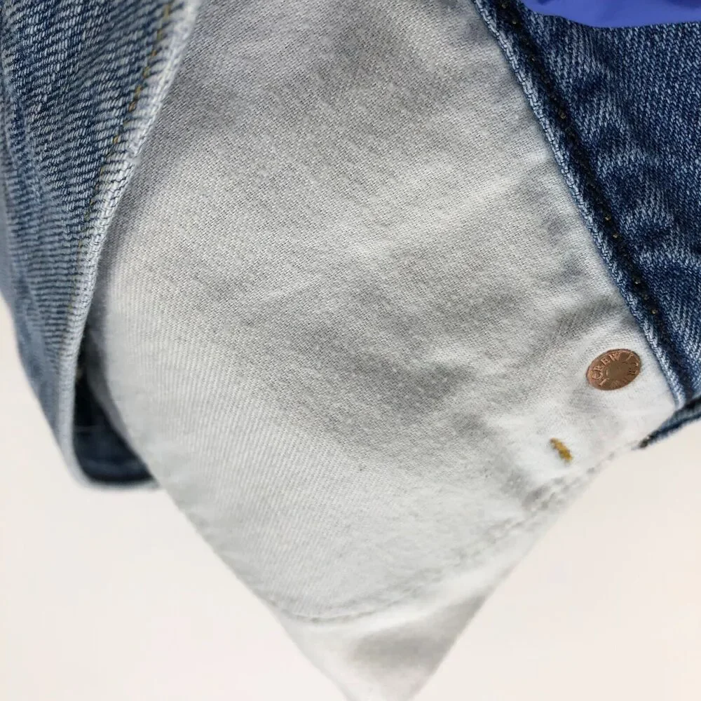 J.Crew 26 (Fit 32W) Cotton Cut Off Frayed Denim Jean Mid Rise 2.5